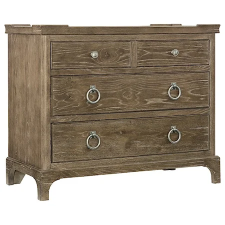 Rustic 3-Drawer Bachelor's Chest with Gallery Top